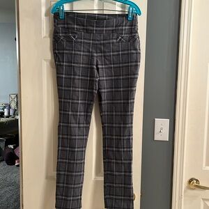 Plaid pull on stretch pants juniors L Joe Benbasset